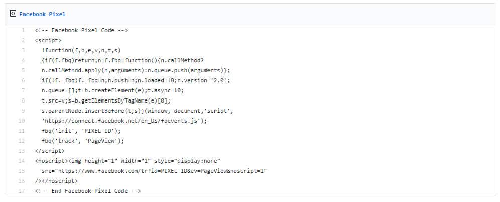 קוד פייסבוק פיקסל